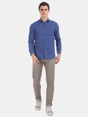 blue solid casual shirt - 17772067 - Standard Image - 5