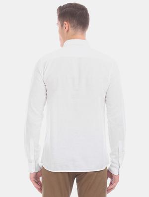 white solid casual shirt - 17772114 - Standard Image - 3