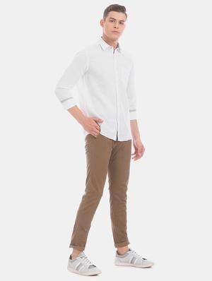 white solid casual shirt - 17772114 - Standard Image - 4