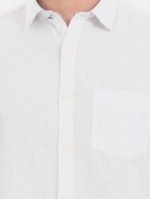 white solid casual shirt - 17772114 - Standard Image - 5