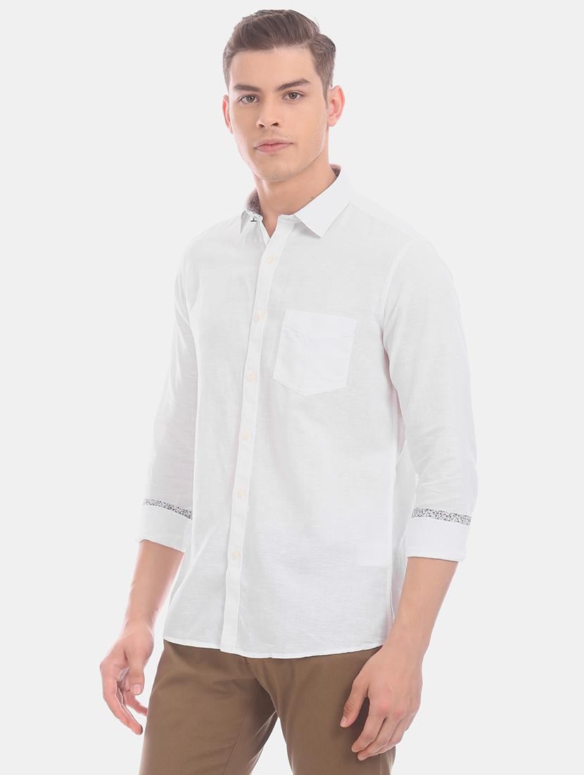 white solid casual shirt - 17772114 - Zoom Image - 1