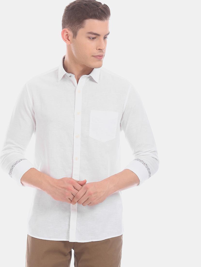 white solid casual shirt - 17772114 - Zoom Image - 2