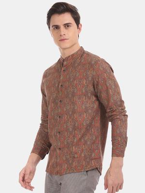 brown printed casual shirt - 17772136 - Standard Image - 2