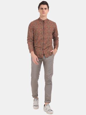 brown printed casual shirt - 17772136 - Standard Image - 4