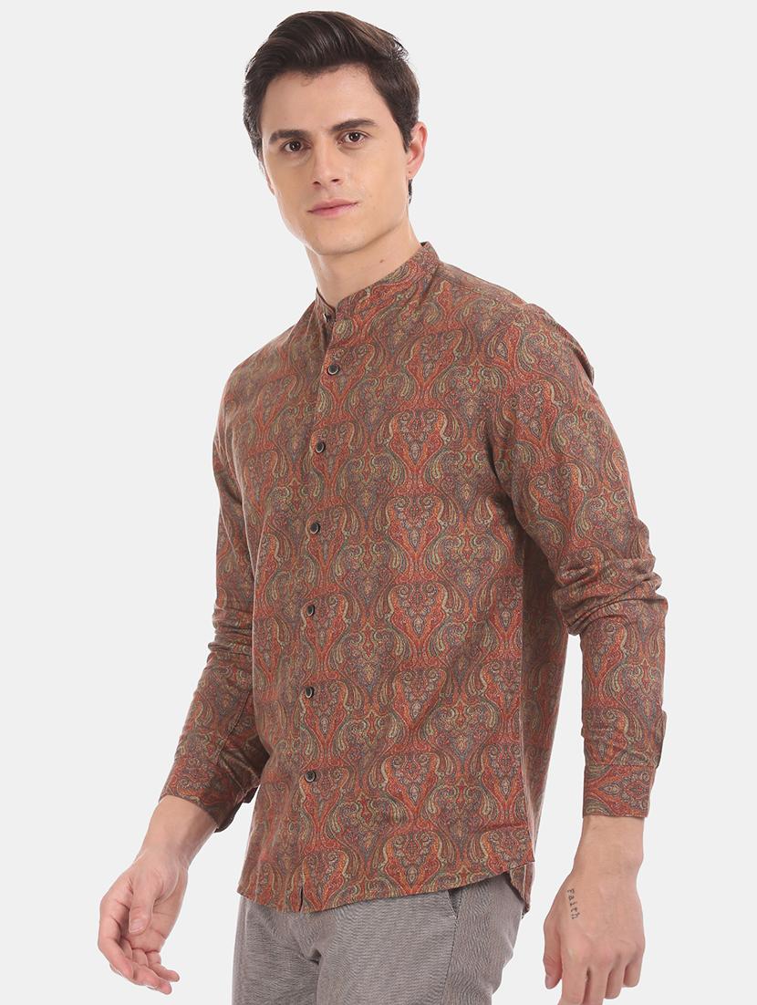 brown printed casual shirt - 17772136 - Zoom Image - 2