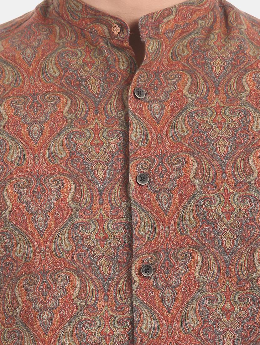 brown printed casual shirt - 17772136 - Zoom Image - 5