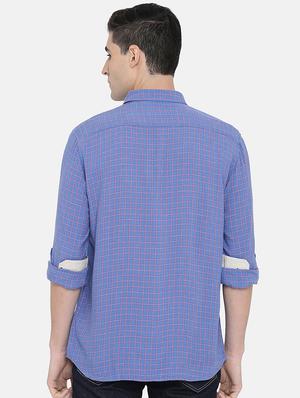 blue checkered casual shirt - 17772165 - Standard Image - 3
