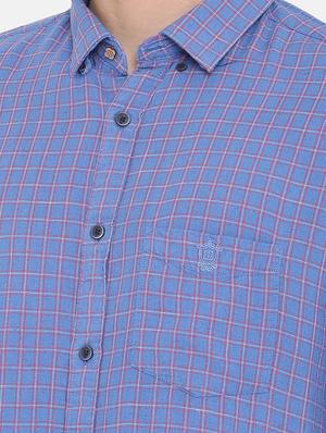 blue checkered casual shirt - 17772165 - Standard Image - 5