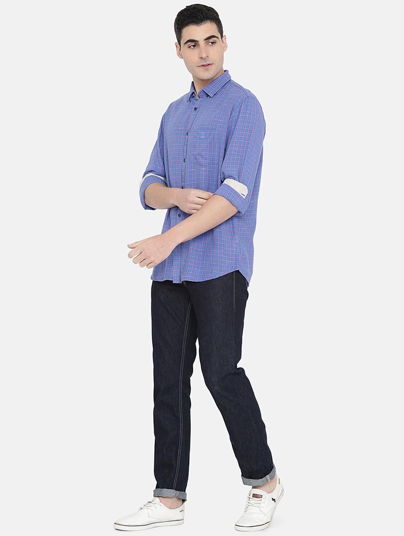 blue checkered casual shirt - 17772165 - Zoom Image - 4