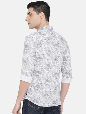 white printed casual shirt - 17772180 - Standard Image - 3