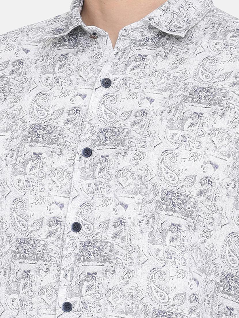white printed casual shirt - 17772180 - Zoom Image - 5