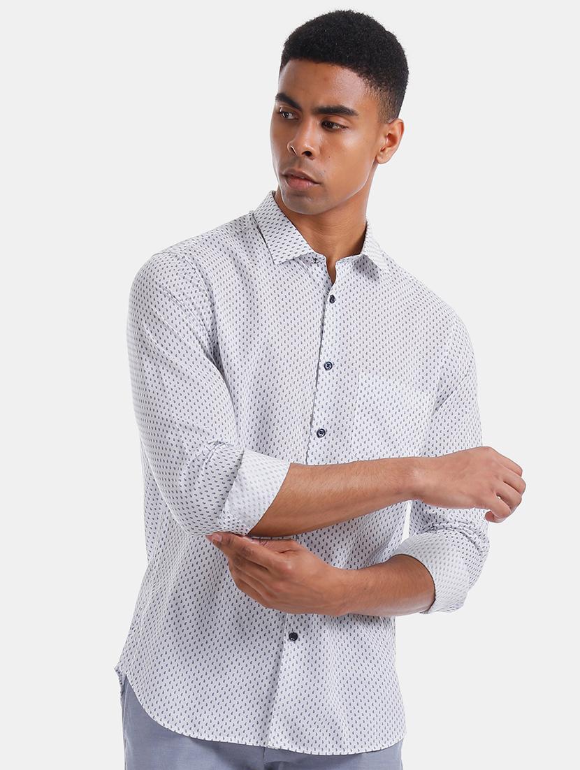 white printed casual shirt - 17772216 - Zoom Image - 1