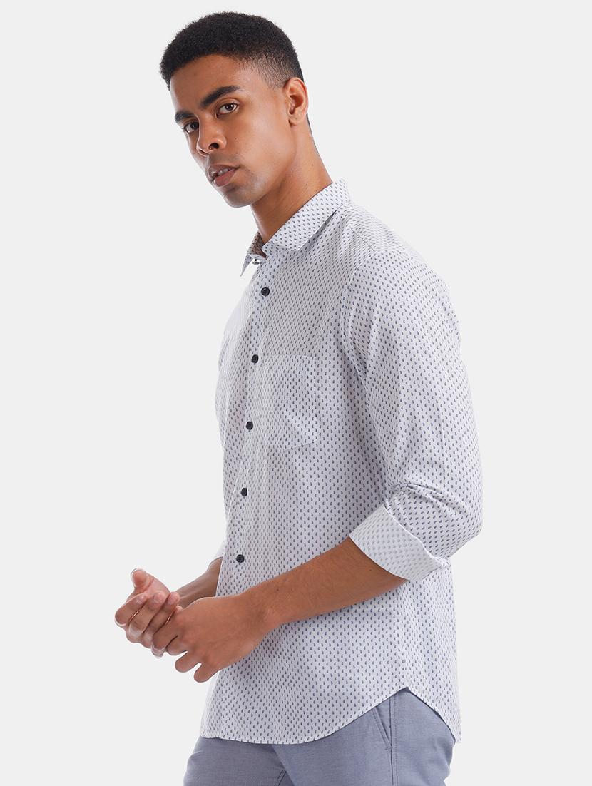 white printed casual shirt - 17772216 - Zoom Image - 2