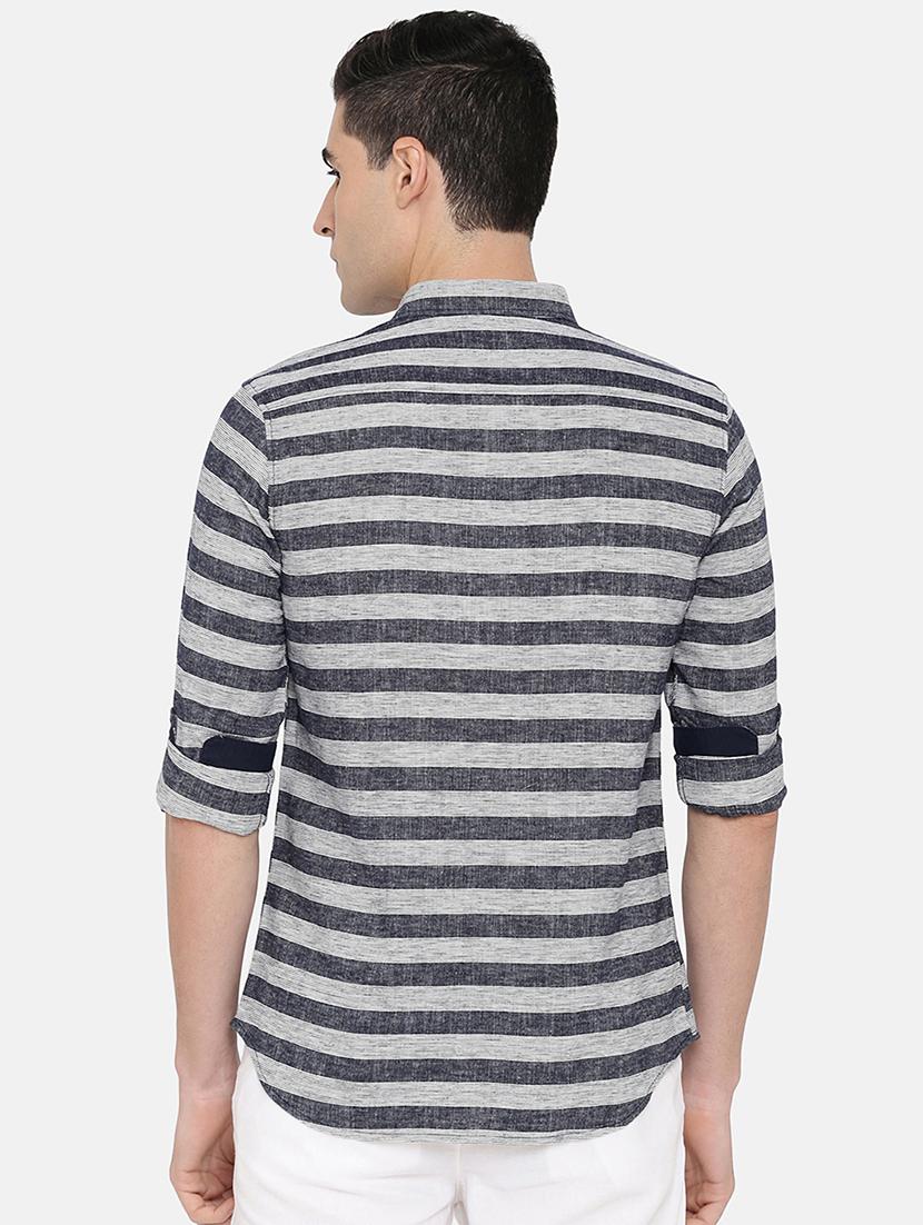 grey striped casual shirt - 17772218 - Zoom Image - 3