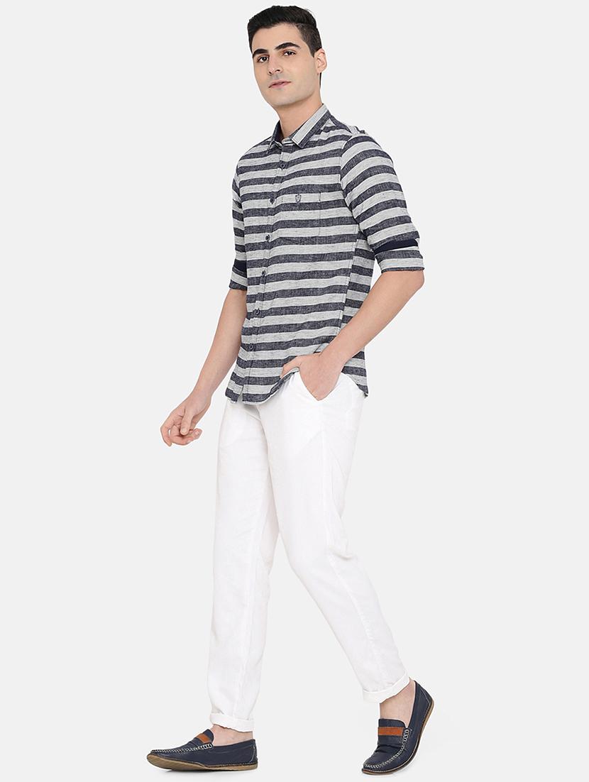 grey striped casual shirt - 17772218 - Zoom Image - 4