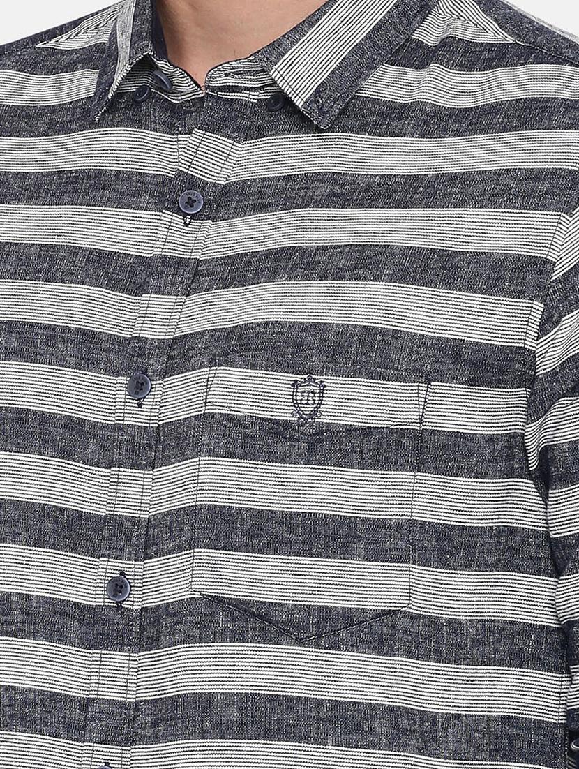 grey striped casual shirt - 17772218 - Zoom Image - 5