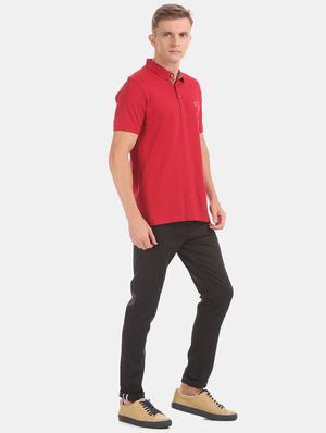 red solid polo t-shirt - 17772327 - Standard Image - 4