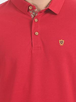 red solid polo t-shirt - 17772327 - Standard Image - 5