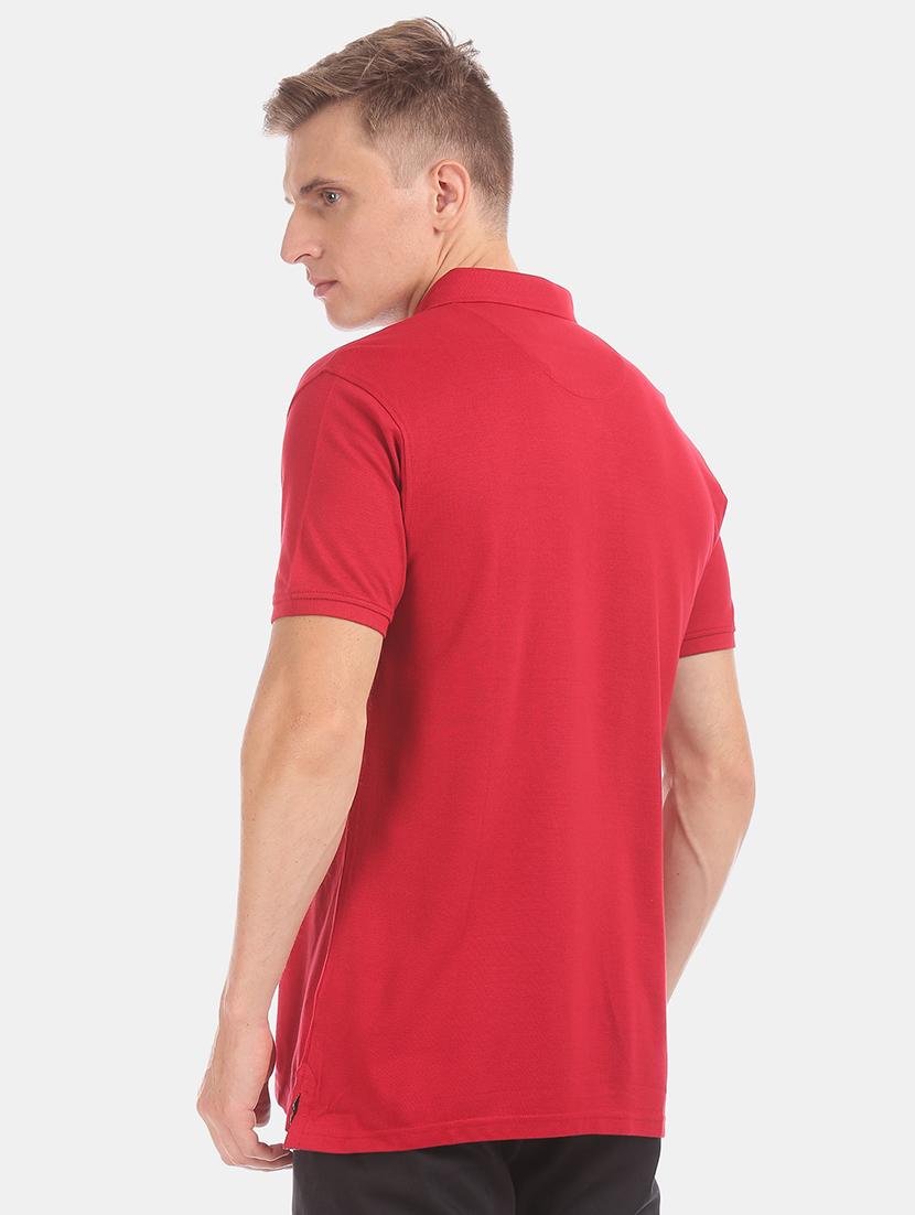 red solid polo t-shirt - 17772327 - Zoom Image - 3