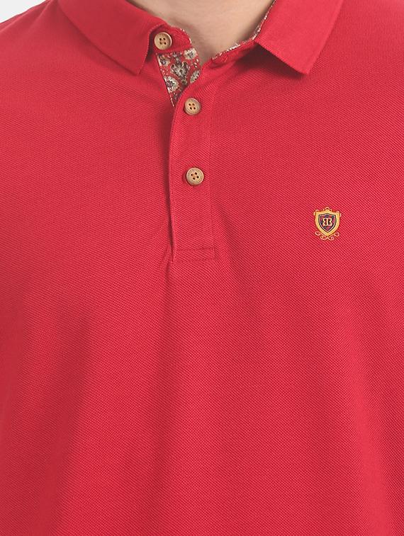 red solid polo t-shirt - 17772327 - Zoom Image - 5