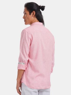 pink solid casual shirt - 17772369 - Standard Image - 3