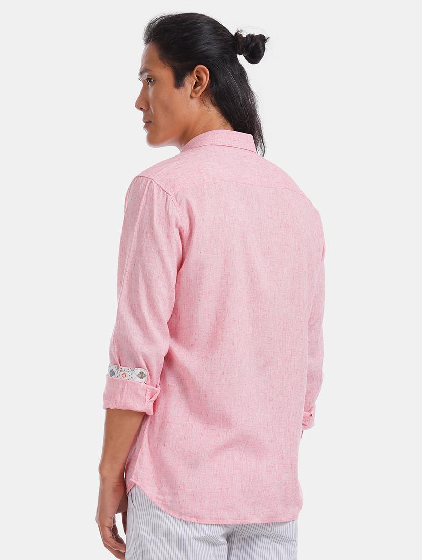 pink solid casual shirt - 17772369 - Zoom Image - 3