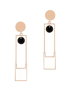 gold metal drop earring - 17772452 - Standard Image - 2