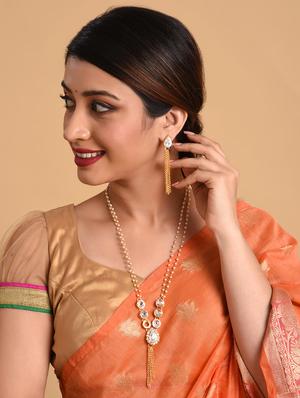 white gold plated necklaces and earring - 17772627 - Standard Image - 4