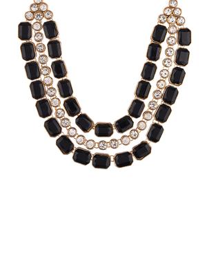 black gold plated necklaces and earring - 17772628 - Standard Image - 2
