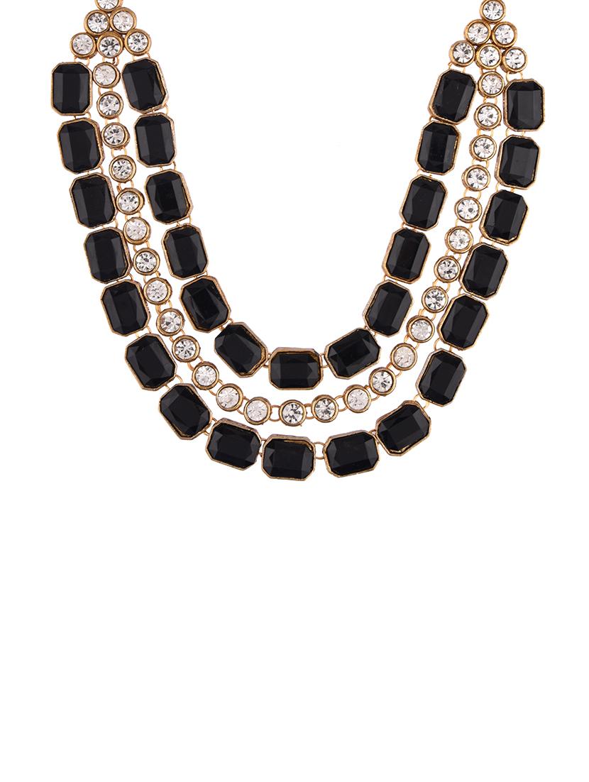 black gold plated necklaces and earring - 17772628 - Zoom Image - 2