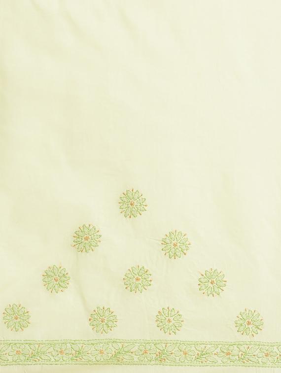 ada hand-embroidered lemon chikankari saree with blouse - 17772684 - Zoom Image - 4