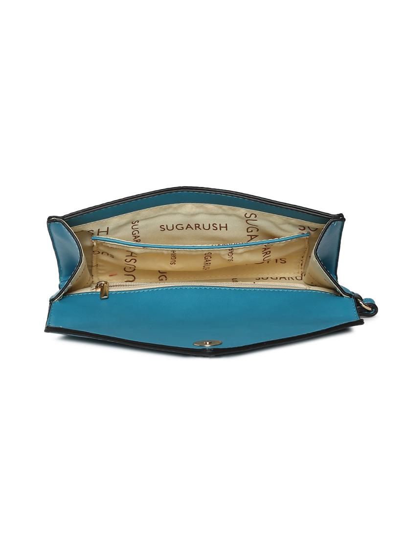 blue leatherette (pu) regular clutch - 17772964 - Zoom Image - 3