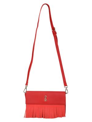 red leatherette (pu) regular sling bag - 17772995 - Standard Image - 4