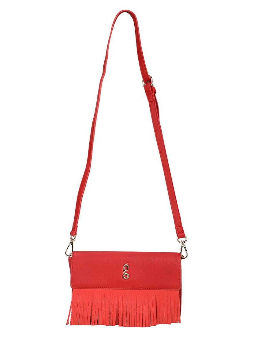 red leatherette (pu) regular sling bag - 17772995 - Zoom Image - 4