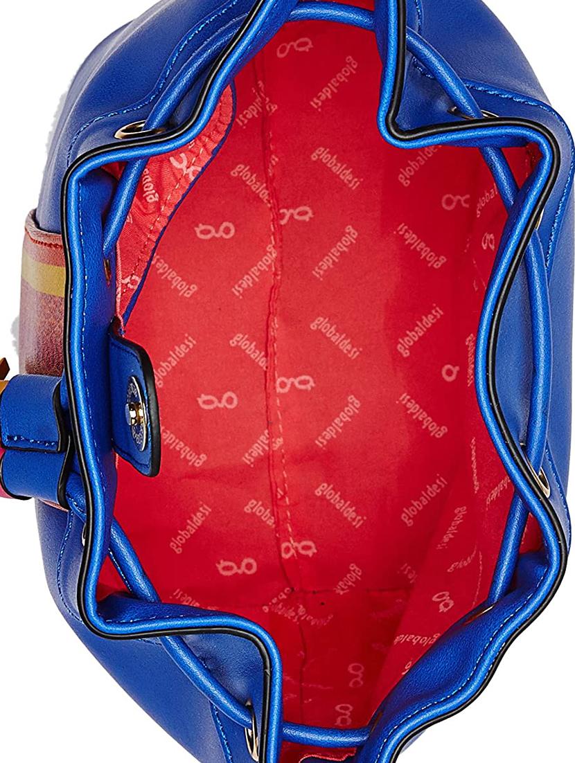 blue leatherette (pu) regular sling bag - 17773014 - Zoom Image - 3