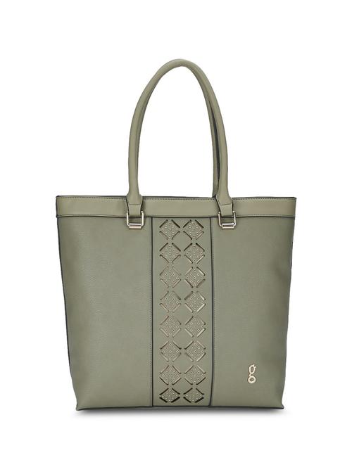 green leatherette (pu) regular handbag - 17773024 - Standard Image - 1