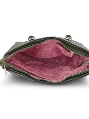 green leatherette (pu) regular handbag - 17773024 - Standard Image - 3