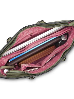 green leatherette (pu) regular handbag - 17773024 - Standard Image - 4