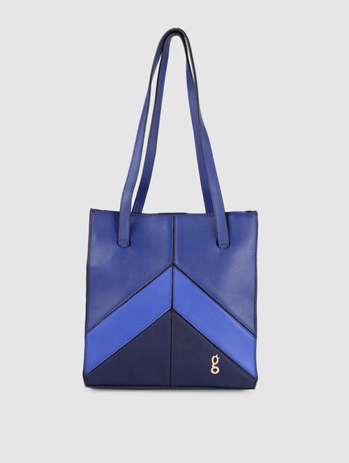blue leatherette (pu) regular handbag - 17773039 - Standard Image - 1