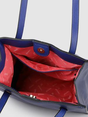 blue leatherette (pu) regular handbag - 17773039 - Standard Image - 3