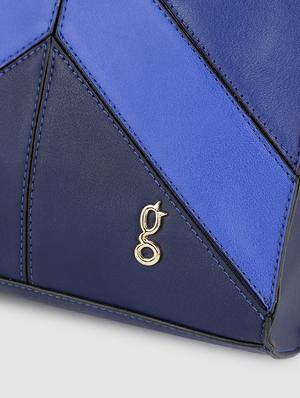 blue leatherette (pu) regular handbag - 17773039 - Standard Image - 4