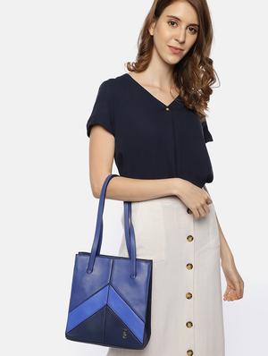 blue leatherette (pu) regular handbag - 17773039 - Standard Image - 6