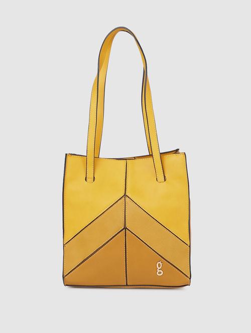 mustard leatherette (pu) regular handbag - 17773040 - Standard Image - 1
