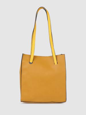 mustard leatherette (pu) regular handbag - 17773040 - Standard Image - 2