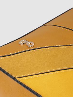mustard leatherette (pu) regular handbag - 17773040 - Standard Image - 4