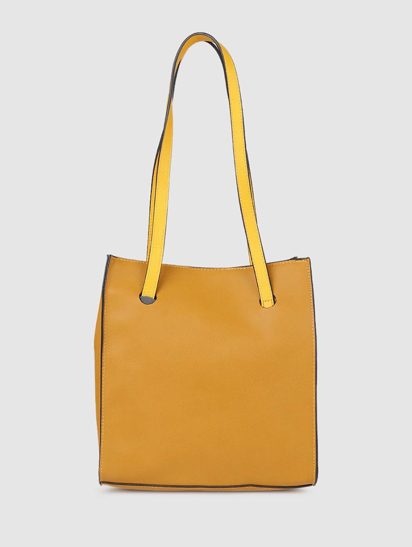 mustard leatherette (pu) regular handbag - 17773040 - Zoom Image - 2
