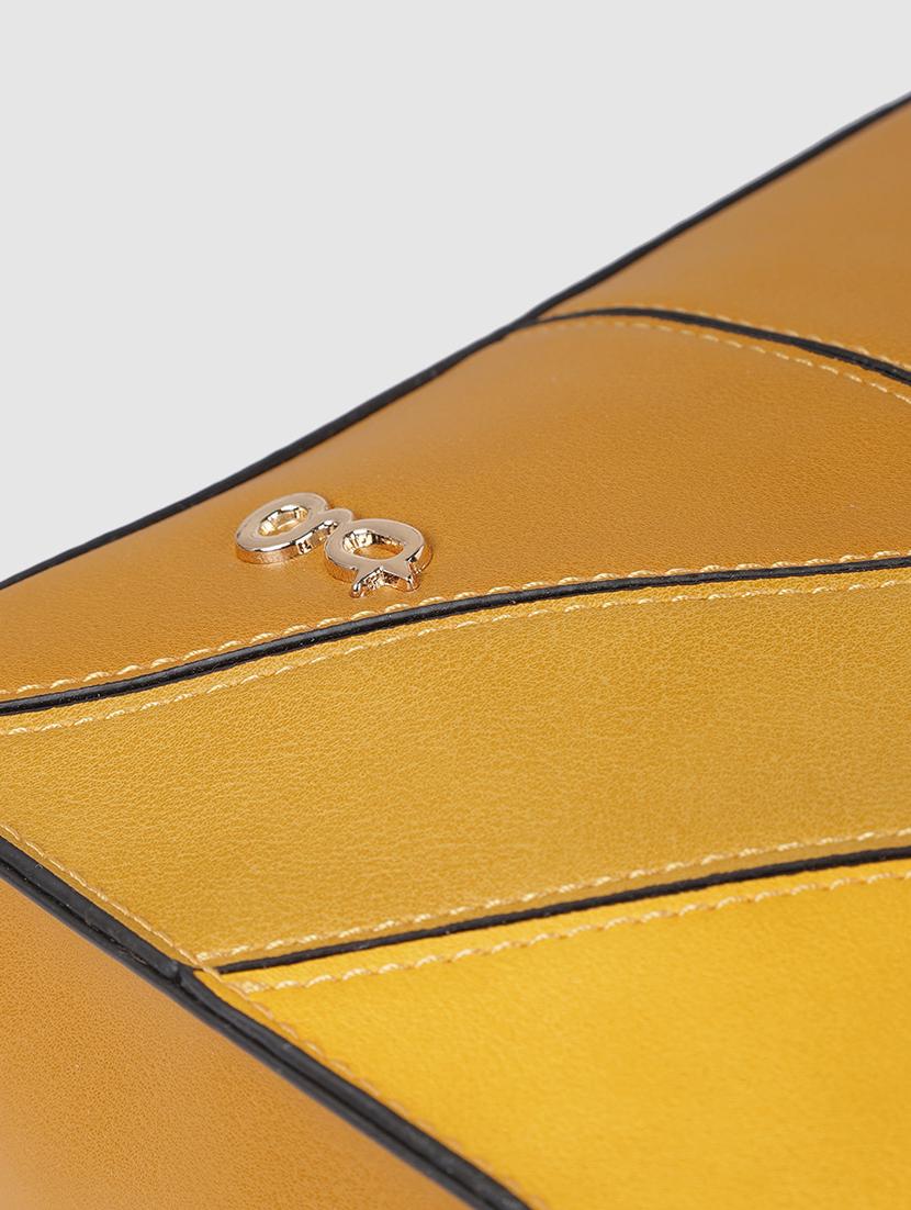 mustard leatherette (pu) regular handbag - 17773040 - Zoom Image - 4