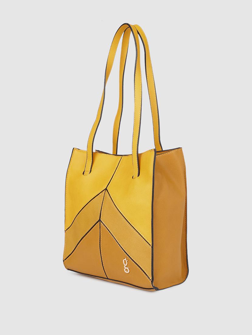 mustard leatherette (pu) regular handbag - 17773040 - Zoom Image - 5
