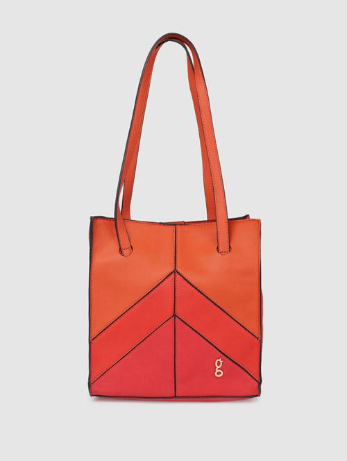 orange leatherette (pu) regular handbag - 17773041 - Standard Image - 1