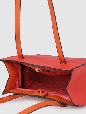 orange leatherette (pu) regular handbag - 17773041 - Standard Image - 3